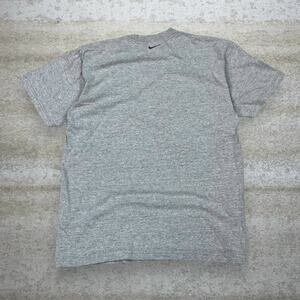Vintage Y2K Nike Shirt Mens S Grey Cotton Jet Black Center Swoosh Short Sleeve